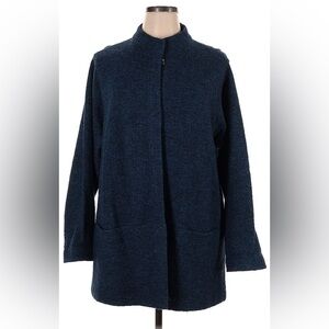 New J.jill Purejill XL blue marled jacket coat heavy sweater